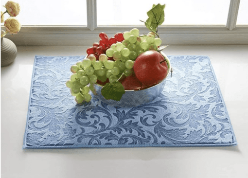 Sakoraware Water Absorbent kitchen mat for wet utensils Microfiber Dish Drying Mat for Kitchen Utensils |dish splash proof mat |kitchen absorbent draining mat| Reversible (50x90 cm, XXL Size, Multicolour) - Image 4